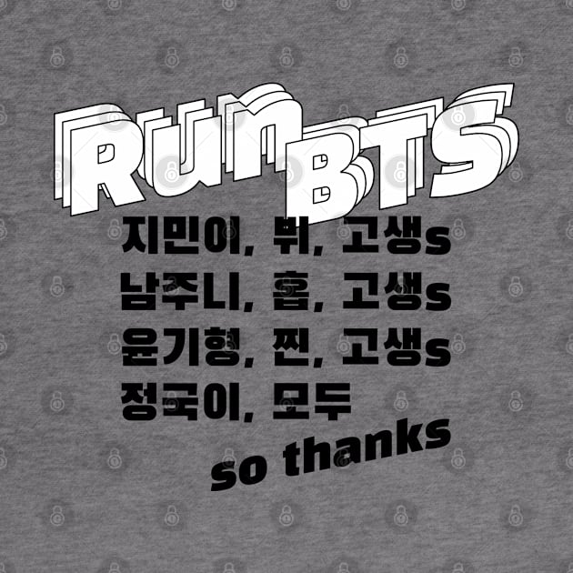 Run BTS Typography by YoshFridays